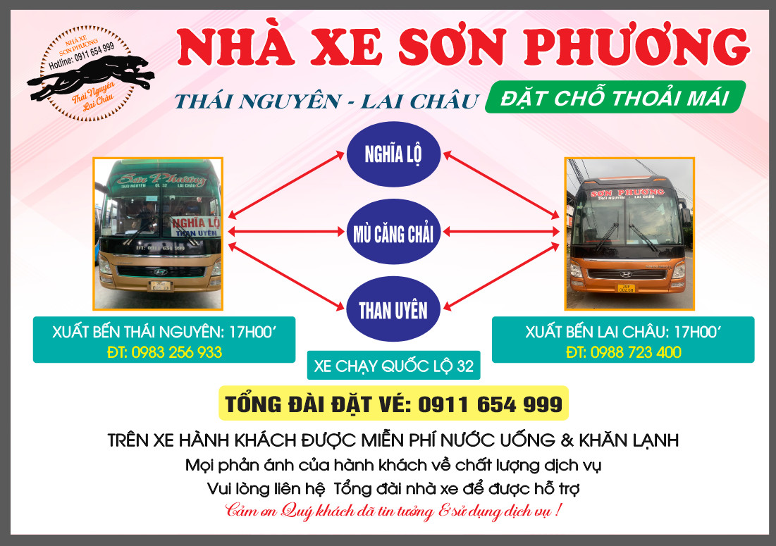 Hướng dẫn đặt xe Thái Nguyên Lai Châu và ngược lại