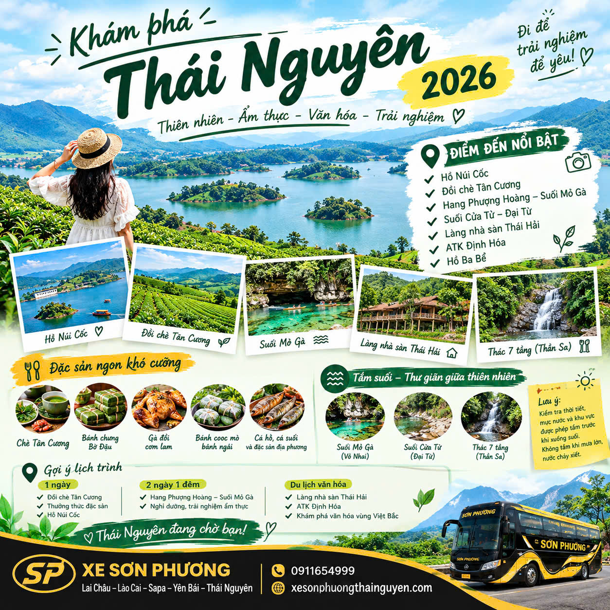 DU LỊCH THÁI NGUYÊN 2026 - XE SƠN PHƯƠNG