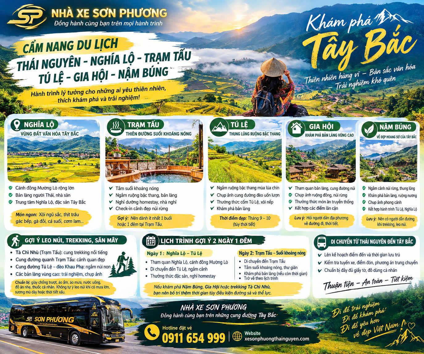 CẨM NANG DU LỊCH THÁI NGUYÊN – NGHĨA LỘ – TRẠM TẤU – TÚ LỆ – GIA HỘI – NẬM BÚNG