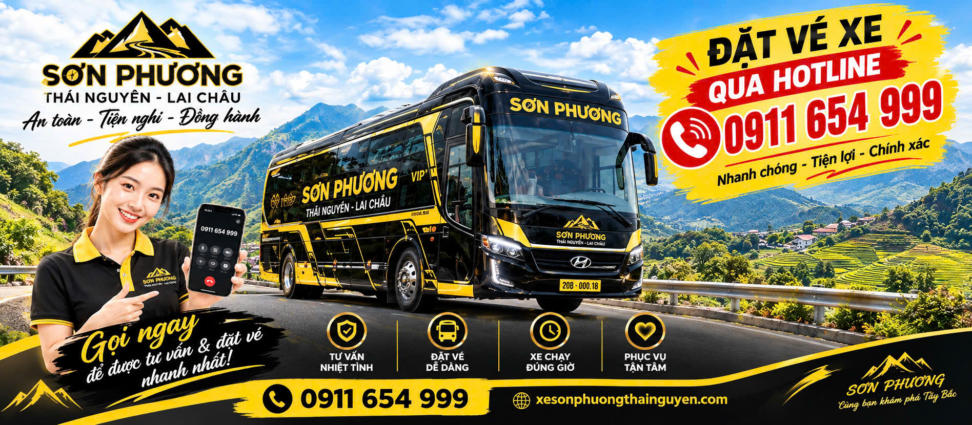ĐẶT XE THÁI NGUYÊN - TRẠM TẤU - NGHĨA LỘ - TÚ LỆ - MÙ CANG CHẢI - VĂN CHẤN