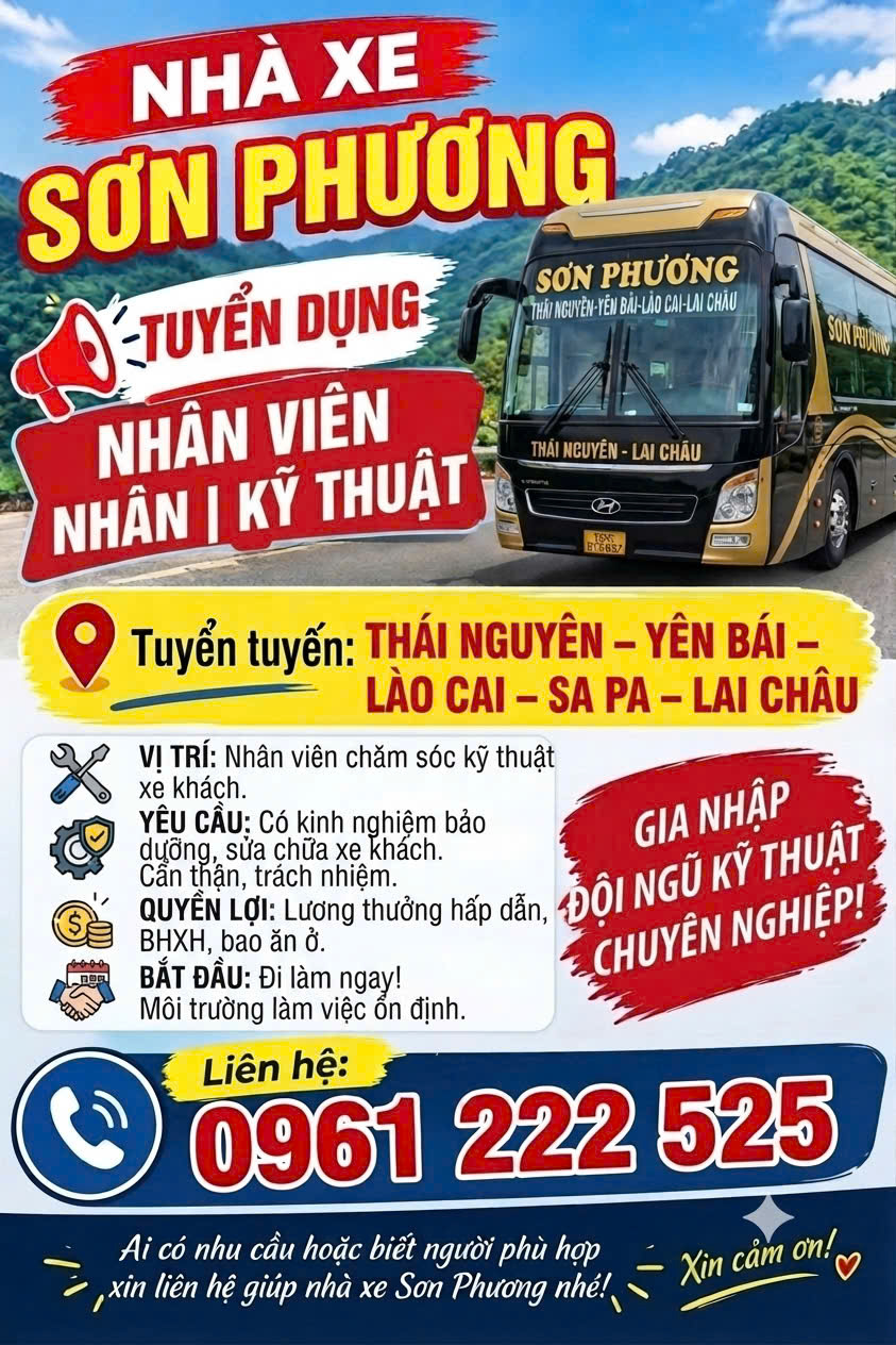 TUYỂN DỤNG NHÂN VIÊN KỸ THUẬT BẢO DƯỠNG XE 2026
